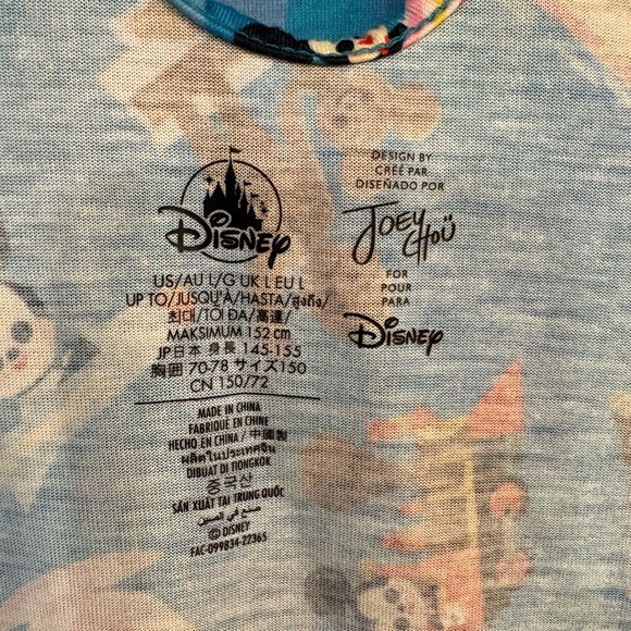 Disney Parks Joey Chou Dress L Blue Mickey Minnie Stitch Castle Pink Bow EUC - Picture 3 of 6